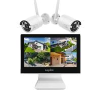Système de caméra de sécurité sans fil, écran LCD 10,1 pouces, résolution 5MP, compression vidéo H264+, 0TB