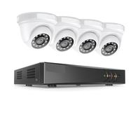 Système de caméra de sécurité Système de vidéosurveillance HD 8CH 2MP H.265 + 5 en 1, DVR 5MP 4X 8X 1080P, caméras de sécurité d'extérieur résistantes aux intempéries, CCTV(NONE,4PCS Cameras)