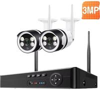 Système de caméra de sécurité WiFi, 8CH NVR, options 3MP/5MP, 8CH 2caméra 3MP, 1T HD intégré