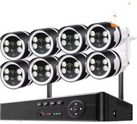 Système de caméra de sécurité WiFi, 8CH NVR, options 3MP/5MP, 8CH 8caméra 3MP, 1T HD intégré