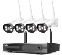 Système de caméra de sécurité WiFi, résolution 3MP, IP66 étanche, Hiseeu WK-4HBF03, prise EU