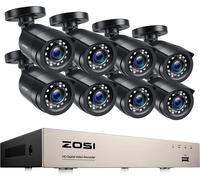 Système de caméra de sécurité ZOSI, résolution 1080P, 8CH DVR, 8CH DVR x 8 caméras, 1T
