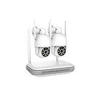 Système De Caméra IP WiFi 5MP 8CH NVR Kit De Caméra PTZ sans Fil Audio Bidirectionnel Vision Nocturne CCTV Ensemble De Caméras De Surveillance Vidéo(2Pcs)