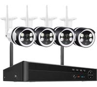 Système de caméra IP WiFi, NVR 8CH, résolution 5MP, audio bidirectionnel, 8CH et 4 pièces caméra 5MP, 1T