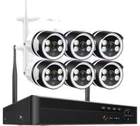 Système de caméra IP WiFi, NVR 8CH, résolution 5MP, audio bidirectionnel, 8CH et 6 pièces caméra 5MP, 1T
