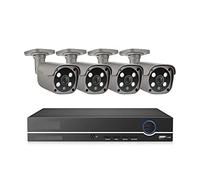 Système De Caméra Poe Smart AI Kit De Surveillance De Sécurité Vidéo De Détection De Visage De Vision Nocturne Polychrome(2T,8CH 4pcs Camera 5MP)