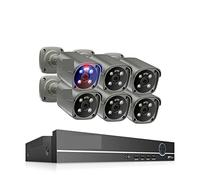 Système De Caméra Poe Smart AI Kit De Surveillance De Sécurité Vidéo De Détection De Visage De Vision Nocturne Polychrome(4T,8CH 6pcs Camera 8MP)