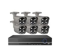 Système De Caméra Poe Smart AI Kit De Surveillance De Sécurité Vidéo De Détection De Visage De Vision Nocturne Polychrome(1t,8CH 6pcs Camera 5MP)
