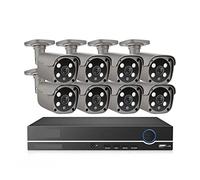 Système De Caméra Poe Smart AI Kit De Surveillance De Sécurité Vidéo De Détection De Visage De Vision Nocturne Polychrome(4T,8CH 8pcs Camera 5MP)