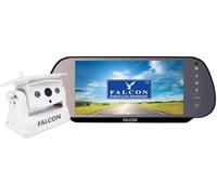 Système de caméra sans Fil magnétique HD Falcon + Moniteur Miroir 7" avec Fonction d'enregistrement DVR - Pas de perçage nécessaire (Blanc)