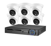 Système de caméra sécurité 8MP 4K POE NVR, Kit d'enregistrement CCTV en extérieur, Vision Nocturne Couleur AI, Ensemble caméras IP Surveillance vidéo(2T,8CH NVR and 6 Camera)