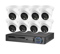 Système de caméra sécurité 8MP 4K POE NVR, Kit d'enregistrement CCTV en extérieur, Vision Nocturne Couleur AI, Ensemble caméras IP Surveillance vidéo(None,8CH NVR and 8 Camera)