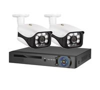 Système de caméra sécurité 8MP 4K POE NVR, Kit vidéosurveillance extérieure, Ensemble caméras IP à Domicile(1T,4CH NVR and 2 Camera)