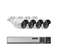 Système De Caméra Sécurité 8MP 8CH 4T POE NVR H.265+ Kit Vidéosurveillance CCTV À Vision Nocturne IP Double Source Lumineuse(None,8CH NVR and 4PCS)