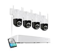 Système De Caméra Sécurité CCTV 4K Wi-FI 6, 8 MP/5 MP, Panoramique/Inclinaison, Caméras IP Enfichables, Audio Bidirectionnel, Kit NVR Surveillance À Domicile canaux(5MP 4PCS Cameras)