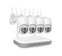 Système De Caméra Sécurité CCTV sans Fil 3MP PTZ WiFi Kit Surveillance Extérieure Alarme 8 Canaux NVR WiFi Set(None,8CH NVR X 4 cam 3mp)
