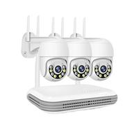 Système De Caméra Sécurité CCTV sans Fil 3MP PTZ WiFi Kit Surveillance Extérieure Alarme 8 Canaux NVR WiFi Set(None,8CH NVR X 3 cam 3mp)