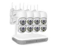 Système De Caméra Sécurité CCTV sans Fil 3MP PTZ WiFi Kit Surveillance Extérieure Alarme 8 Canaux NVR WiFi Set(None,8CH NVR X 8cam 3mp)