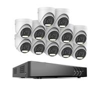 Système De Caméra Sécurité Lite 16 Canaux 5 MP H.265 + DVR Surveillance PIR Caméras Dôme Extérieures Kit Résistant Aux Intempéries IP67(1T,16CH 12PCS Kit)