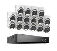 Système De Caméra Sécurité Lite 16 Canaux 5 MP H.265 + DVR Surveillance PIR Caméras Dôme Extérieures Kit Résistant Aux Intempéries IP67(None,16CH 16PCS Kit)