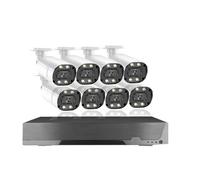 Système De Caméra Sécurité NVR 4K 5MP POE, Kit 8 Canaux, IP Bullet Extérieure, Vidéosurveillance for La Maison Et L'entreprise(4T,8CH NVR 8pcs Camera)