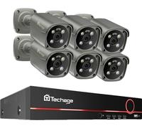 système de caméras de sécurité 4K Ultra HD, détection humaine par IA, interphone, NVR 8CH et 6 caméras, 4T