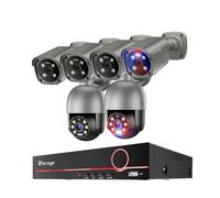 système de caméras de sécurité 8MP, vision nocturne, détection IA, audio bidirectionnel, 8CH 6 camérasAucune
