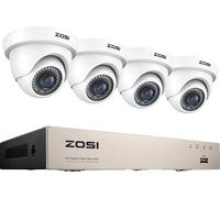 Système de caméras de sécurité, enregistreur DVR 8 canaux, caméras dôme 2MP, 4 caméras blanches, aucune