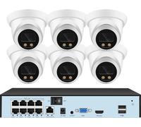 Système de caméras de sécurité, résolution 8MP, détection de mouvement intelligente, NVR 8CH et 6 caméras, 2T