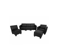 Système de canapé modulaire Lyon, ensemble, simili-cuir, noir Noir