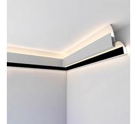 Système de canaux LED en forme de V avec lentille de couverture, diffuseur de plafonnier pour éclairage indirect, bord de garniture et profil de rail de moulage en plâtre
