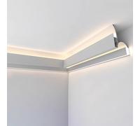 Système de canaux LED en forme de V avec lentille de couverture, diffuseur de plafonnier pour éclairage indirect, bord de garniture et profil de rail de moulage en plâtre