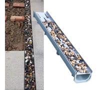 Système de caniveau en forme de U avec grille amovible pour allées et graviers, idéal pour le remplissage de dalles, de pierres et de cailloux. Dimensions : 100 x 11 x 10 cm (39 3/8 x 4 3/8