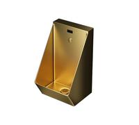 Système De Chasse D'eau For Urinoir Commercial En Acier Inoxydable For Hommes, Urinoir Activé Par Capteur, Conception Anti-débordement Et Anti-éclaboussures(Gold)