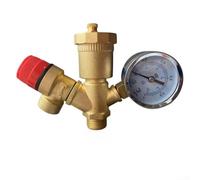 Système de chauffage groupe de sécurité DN 25, vanne de chaudière en laiton avec manomètre et purgeur rapide, décharge de 6 bars pour systèmes de chauffage central, ventilation d'air robuste (G3/4)