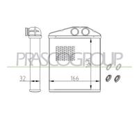 Prasco Radiateur de chauffage OP030H001 Aq pour Opel, Vauxhall, Chevrolet