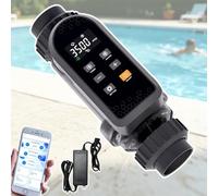 Système de chloration intelligent for piscine à eau salée, avec contrôle par application,cellule en titane autonettoyante,surveillance numérique et alarme,for piscines creusées et hors sol(20g/h)