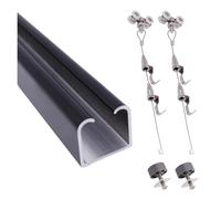Système de Cimaise Système De Suspension For Cimaise Murale Noire, Rails À Tableaux Réglables Et Kit De Suspension For Cadres Avec Poulie For Musée/bureau(Ceiling Mount,4.9ft/150cm Cable)