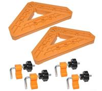 Système de clips de fixation à angle droit avec pinces réglables et module triangulaire pour alignement et assemblage du travail du bois (6 pièces)