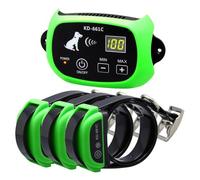 Système de clôture de Chien à Distance sans Fil étanche 1/2/3 Animaux de Compagnie 0-100 Niveau Dispositif de clôture électronique Collier de Dressage de Chien Choc électrique (Green-3)