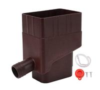 Système de collecte des eaux de pluie résistant aux UV Downspout Kit de déviateur pour jardin extérieur Pelouse (Brun foncé)