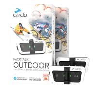 Cardo Système de Communication de Casque PACKTALK Outdoor, idéal pour Le Ski, Le Snowboard et Le Cyclisme (Blanc, Duo)