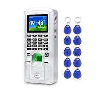 Système De Contrôle D'accès Biométrique par Empreinte Digitale RFID, Enregistreur Pointage des Employés, USB 2,4 Pouces Pointage Efficace(Silber)