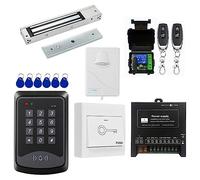Système de contrôle d'accès de Porte avec Clavier RFID - 600 LB - Kit de Verrouillage de Porte magnétique électrique avec Bouton de Sortie - Carillon de Sonnette - Télécommande