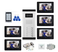 Système de contrôle d'accès RFID et de caméra pour interphone multi-appartements, visiophone, sonnette, 2, 3, 4/5 unités, 7 pouces C KIT