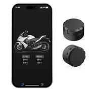Système de contrôle de la pression des pneus de moto Moman TPMS 2 capteurs avec application, moniteur de pression des pneus et de la température avec fonction d'alarme, compatible uniquement iOS et