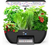 Système De Culture Hydropoique, 17 Gousses Herb Garde avec Lampes De Culture à Spectre Complet De 28 W Et 2 Fas, Plateau Idoor Smart Garde avec Pompe à Eau, Prise D’EA, Black & Grey