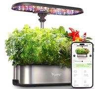 Système de culture hydroponique, 12 capsules Smart Herb Garden Kit intérieur, jardin intérieur, contrôle par application et WiFi, avec LED de croissance de 24 W, réservoir d'eau de 5,5 L, système de