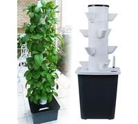 Système de Culture hydroponique 30 dosettes Hydroponics Tower Garden Système de Culture hydroponique Kit de Culture aéroponique pour Herbes, Fruits et légumes avec Pompe d'hydratation, Adapt
