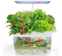Système De Culture Hydroponique à 12 Capsules avec Aquarium, Kit De Jardin D'herbes D'intérieur avec Lumière De Croissance LED, Hauteur Réglable pour Le Jardinage De Cuisine à Domicile